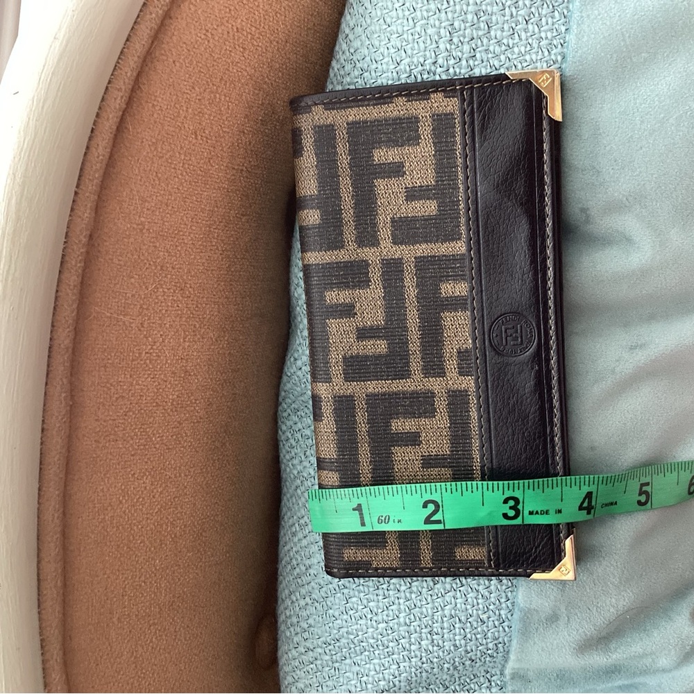 Fendi Black and Brown Logo Wallet